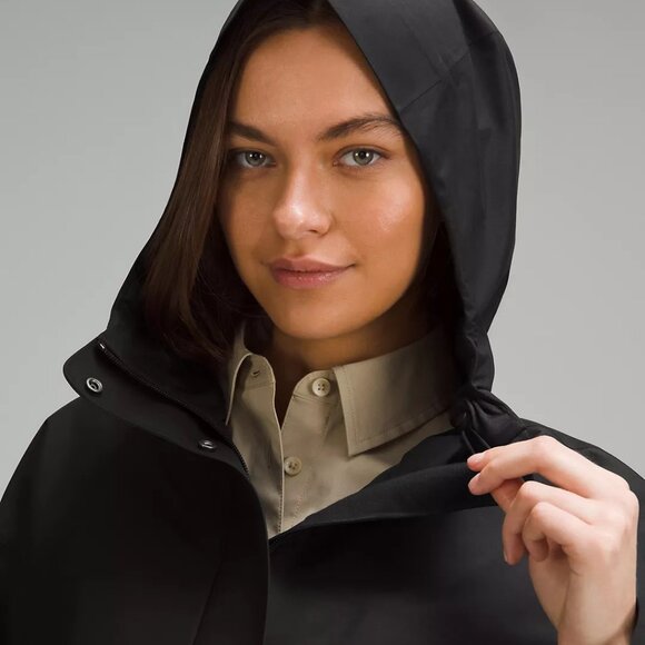 Lululemon Mid-Length Waterproof Rain Coat - size Medium - Black - Picture 3 of 16